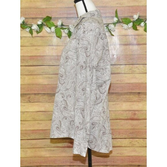 Wrangler Brown Paisley Print Concho Snap Front Embroidered Western Shirt Size XL - Picture 5 of 11